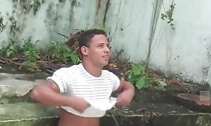 Two hot young Latin friends hang out, looking for place to f...