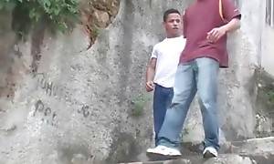 Two hot young Latin friends hang out, looking for place to fuck.